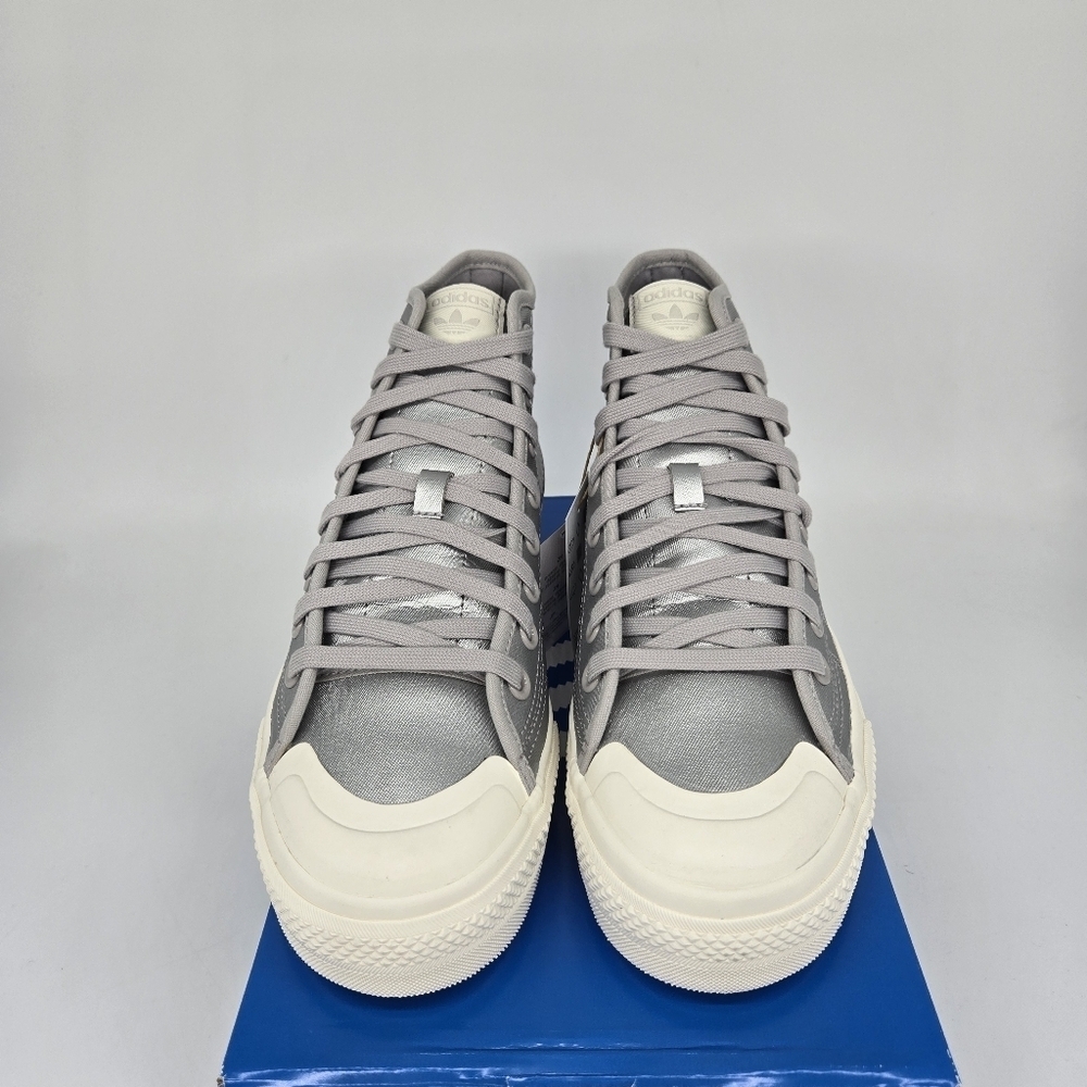 New adidas Nizza RF Platform Mid Silver Metallic GX8369 Women's Shoes Size 9.5 - Picture 2 of 8